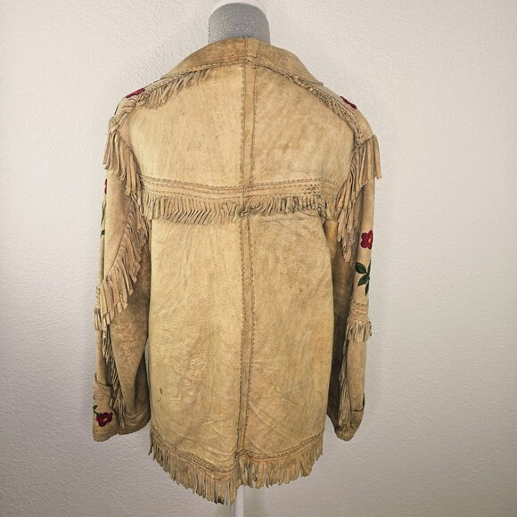 Vintage 70's Handcrafted Embroidered & Beaded Deerskin Jacket - Picture 11 of 16